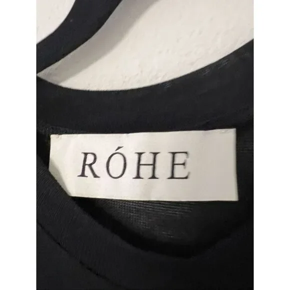 RÓHE Women's Black Short Sleeve Stretch Knit Jersey Maxi Dress Size 38 NWOT - Picture 6 of 11